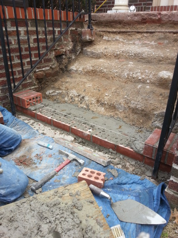 Brick Step stairs progress of work