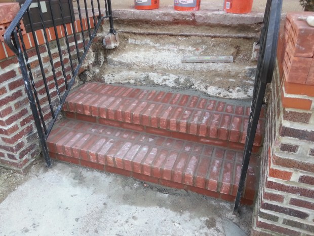 Brick Step stairs progress of work 5