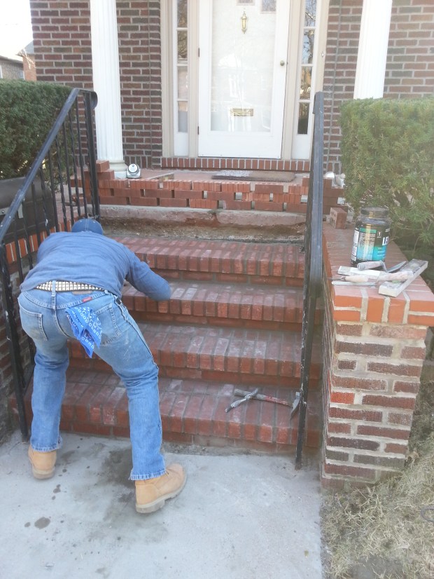 Brick Step stairs progress of work 8